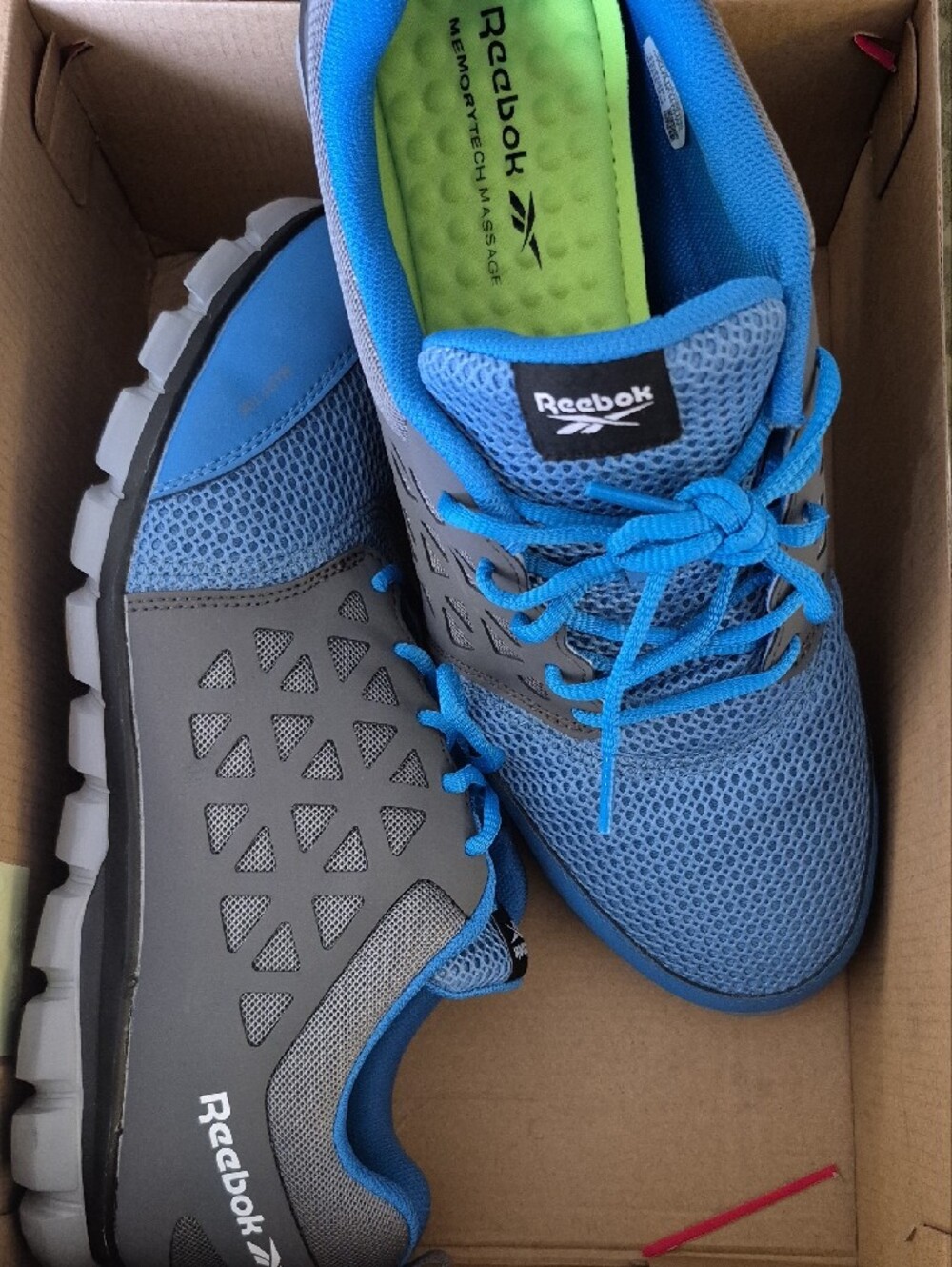 Reebok Gray and Blue Lightweight Running Shoes - Picture 3 of 7